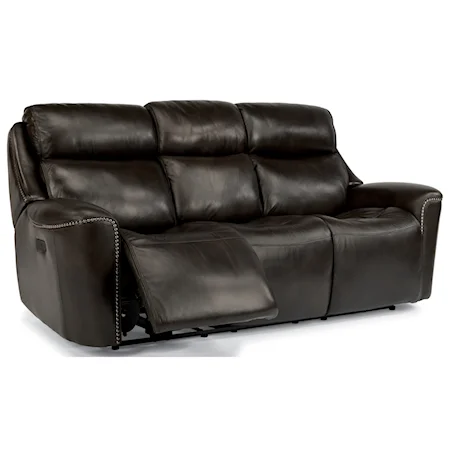 Power Reclining Sofa with Adjustable Headrest and USB Ports